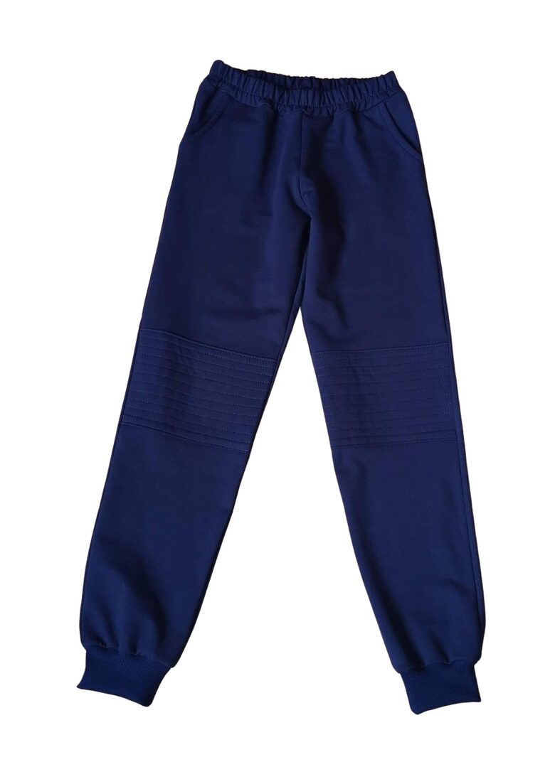 Tamsiai mėlynos kelnės sutvirtintais keliais (80-146)