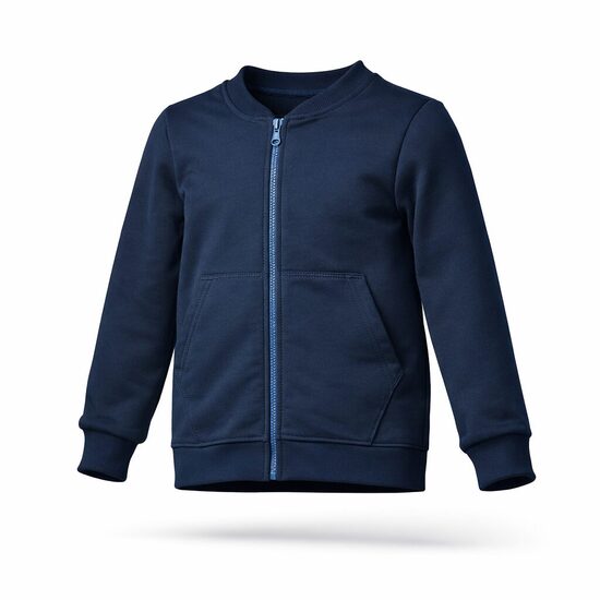 Džemperis su užtrauktuku, didelėmis kišenėmis (122-164), įv. spalvų 